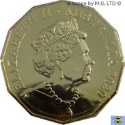 50 Cents - Elizabeth II 6th Portrait - Coat of arms - Gold Plated obverse image