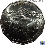 50 Cents - Elizabeth II 6th Portrait - 60 Years Supercars - Special Set Coin, Australia, 2020 reverse image