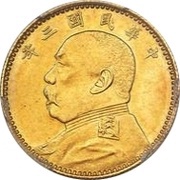 2 Jiao Pattern; "Fat Man dollar" type; gold; double obverse mule obverse image