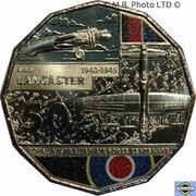 50 Cents - Elizabeth II 6th Portrait - 100 Years RAAF - AVRO Lancaster, Australia, 2021 reverse image