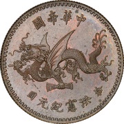 10 Yuan Pattern; Inauguration of Hongxian Emperor; copper reverse image