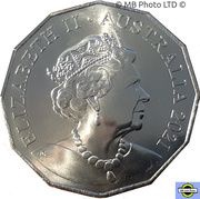 50 Cents - Elizabeth II 6th Portrait - Summer Sun and Surf - Christmas 2021 obverse image