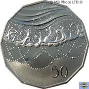 50 Cents - Elizabeth II 6th Portrait - Summer Sun and Surf - Christmas 2021, Australia, 2021 reverse image
