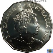 50 Cents - Elizabeth II 6th Portrait - Battle of Long Khanh 50 Years obverse image