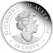50 Cents - Elizabeth II 6th Portrait - Dreaming Down Under; Joey obverse image