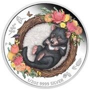 50 Cents - Elizabeth II 6th Portrait - Dreaming Down Under; Tasmanian Devil, Australia, 2021 reverse image