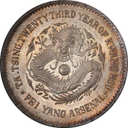 1 Yuan - Guangxu Pei Yang Arsenal; type 2, China, 1897-1898 reverse image