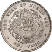 1 Yuan - Guangxu Pei Yang, China, 1899-1908 reverse image