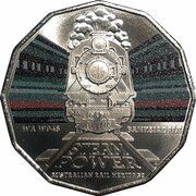 50 cents - Elizabeth II 6th Portrait - Australian Railway Heritage - WA, Australia, 2022 reverse image