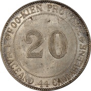 2 Jiao / 20 Cents, China, 1923 reverse image