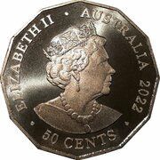 50 Cents - Elizabeth II 6th Portrait - Christmas Beetle - Christmas 2022 obverse image