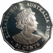 50 Cents - Elizabeth II 6th Portrait - Platinum Jubilee obverse image