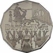 50 Cents - Elizabeth II 6th Portrait - Henry Lawson - The Drover's Wife, Australia, 2022 reverse image