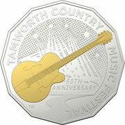 50 Cents - Elizabeth II 6th Portrait - Tamworth Country Music Festival; Silver Proof, Australia, 2022 reverse image