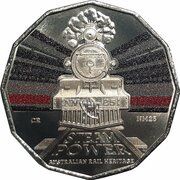 50 cents - Elizabeth II 6th Portrait - Australian Railway Heritage - CR, Australia, 2022 reverse image