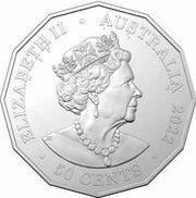 50 Cents- Elizabeth II Posthumous; 6th Portrait - Christmas Beetle - Christmas 2022; Silver Proof obverse image