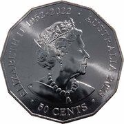 50 Cents In the name of Elizabeth II; 6th Portrait - Festive Florals- Christmas 2023 obverse image