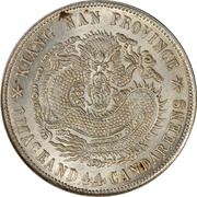 20 Fen - Guangxu Uncircled dragon; redesigned dragon, China, 1899-1905 reverse image