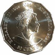 50 cents In the name of Elizabeth II; 6th Portrait - Emperor Penguin obverse image