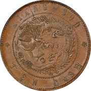 10 Cash - Guangxu Manchu at centre; with year, China, 1902-1903 reverse image