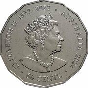 50 Cents In the name of Elizabeth II; 6th Portrait - Year of the Dragon obverse image