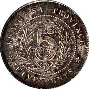 ½ Jiao / 5 Cents, China, 1923 reverse image