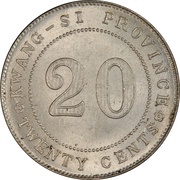 2 Jiao / 20 Cents Kwang-si, China, 1919-1925 reverse image