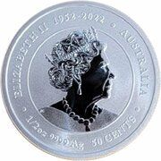 50 Cents In the name of Elizabeth II; 6th Portrait - Year of the Dragon - Silver Bullion obverse image