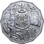 50 Cents In the name of Elizabeth II; 4th Portrait - Coat of Arms; Rank-Broadley Obverse, Australia, 2024 reverse image