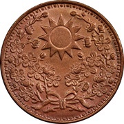 1 Fen Copper, China, 1929 reverse image