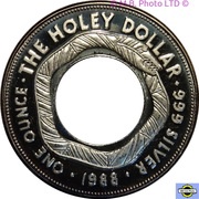 1 Dollar - Elizabeth II 3rd Portrait - The Holey Dollar, Australia, 1988 reverse image