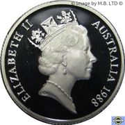 1 Dollar - Elizabeth II 3rd Portrait - First Fleet Bicentenary - Masterpieces in Silver obverse image