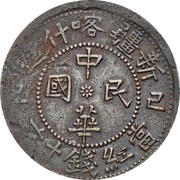 10 Cash Kashgar; type 2; reversed flags obverse image