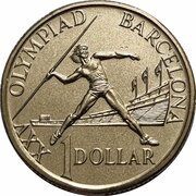1 Dollar - Elizabeth II 3rd Portrait - Barcelona Olympics, Australia, 1992 reverse image