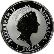 1 Dollar - Elizabeth II 3rd Portrait - Australian Kookaburra obverse image