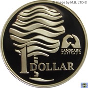 1 Dollar - Elizabeth II 3rd Portrait - Landcare Australia - Silver Proof, Australia, 1993 reverse image