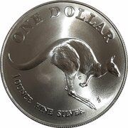 1 Dollar - Elizabeth II 3rd Portrait - Silver Kangaroo reverse image