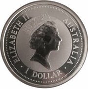 1 Dollar - Elizabeth II 3rd Portrait - Australian Kookaburra obverse image
