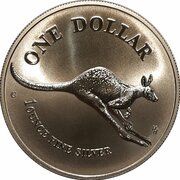 1 Dollar - Elizabeth II 3rd Portrait - Silver Kangaroo reverse image