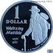 1 Dollar - Elizabeth II 3rd Portrait - Banjo Paterson - Silver Proof, Australia, 1995 reverse image