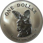 1 Dollar - Elizabeth II 3rd Portrait - Silver Kangaroo reverse image