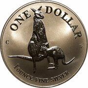 1 Dollar - Elizabeth II 3rd Portrait - Silver Kangaroo, Australia, 1996 reverse image