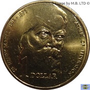 1 Dollar - Elizabeth II 3rd Portrait - "Father of Federation", Australia, 1996 reverse image