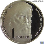 1 Dollar - Elizabeth II 3rd Portrait - Father of Federation - Silver Proof, Australia, 1996 reverse image