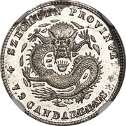 10 Fen - Guangxu Pattern; silver, China, 1897 reverse image