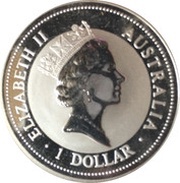 1 Dollar - Elizabeth II 3rd Portrait - Australian Kookaburra obverse image