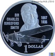 1 Dollar - Elizabeth II 3rd Portrait - Sir Charles Kingsford Smith - Silver Proof, Australia, 1997 reverse image