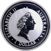 1 Dollar - Elizabeth II 3rd Portrait - Australian Kookaburra obverse image