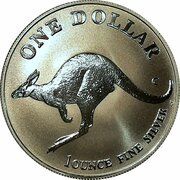 1 Dollar - Elizabeth II 3rd Portrait - Silver Kangaroo, Australia, 1998 reverse image