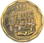 20 Avos S.A.R. Coinage; Macao's Return to China reverse image